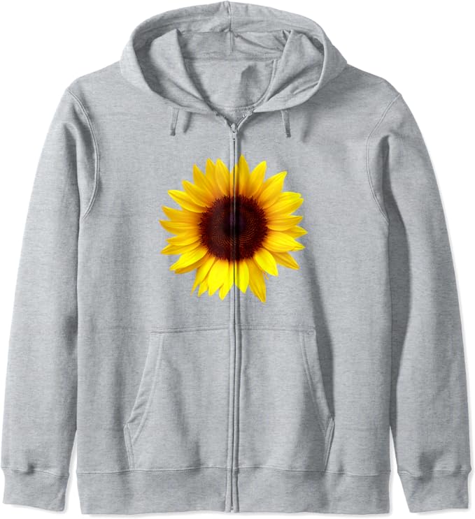 Womens Vintage Sunflower Graphic Print Cute Positive Zip